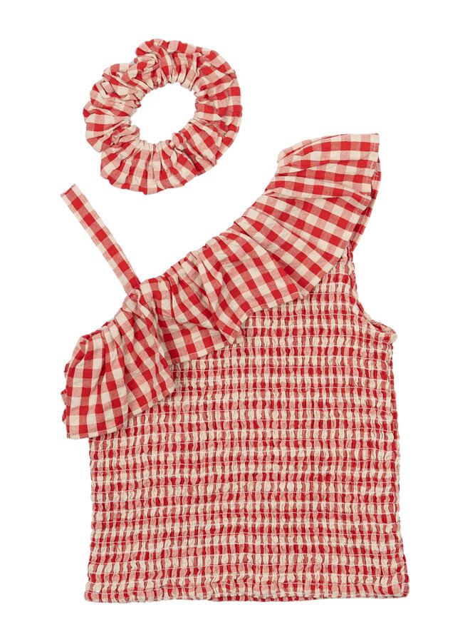 The New - Nally short top - Poppy red check