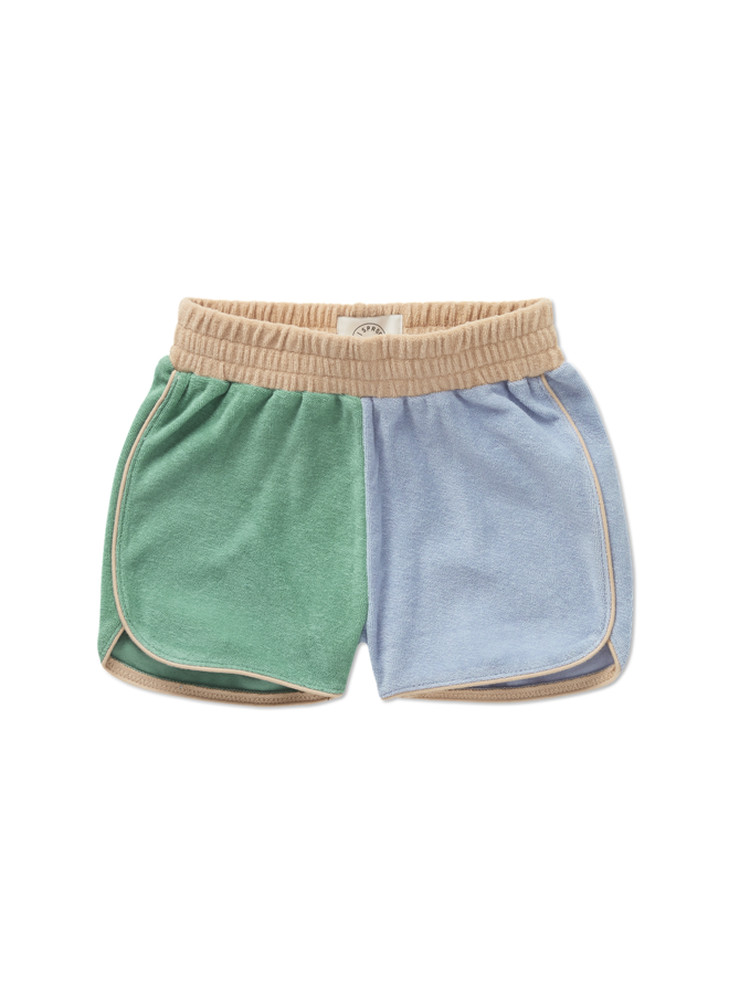 Sproet & Sprout - Terry sport shorts colourblock - Misty blue