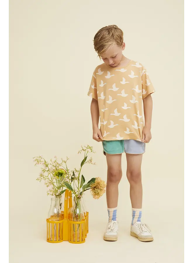 Sproet & Sprout - Terry sport shorts colourblock - Misty blue