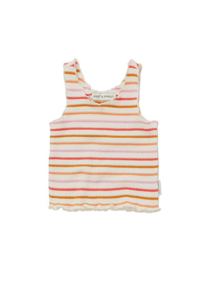 Sproet & Sprout - Cropped singlet waffle stripes - Off-white