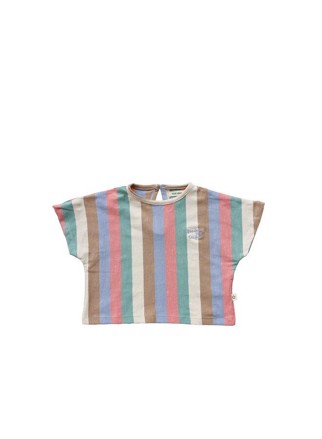 Multi stripes cropped tee - Multicolor