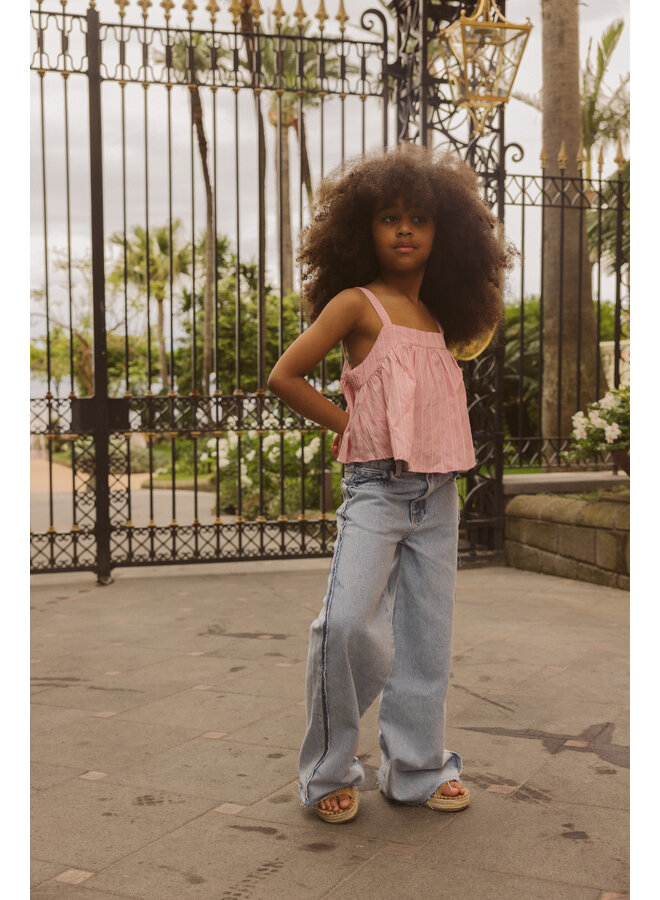 Charlie Petite - Isae contrast jeans – Light snow wash