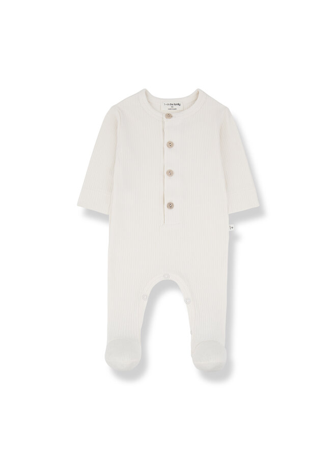 1+ in the family - Nino jumpsuit w/ feet - Ecru