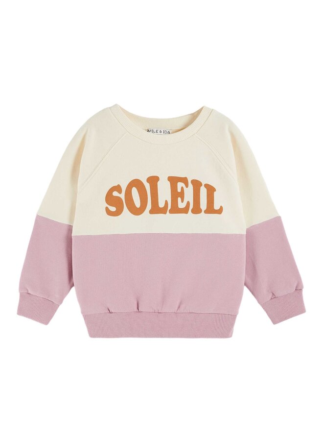 Emile & Ida - Sweat bicolore soleil - Lilas soleil