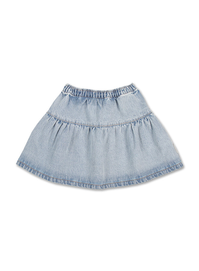 Petit Blush - Jeans ruffle skirt - Light blue washed