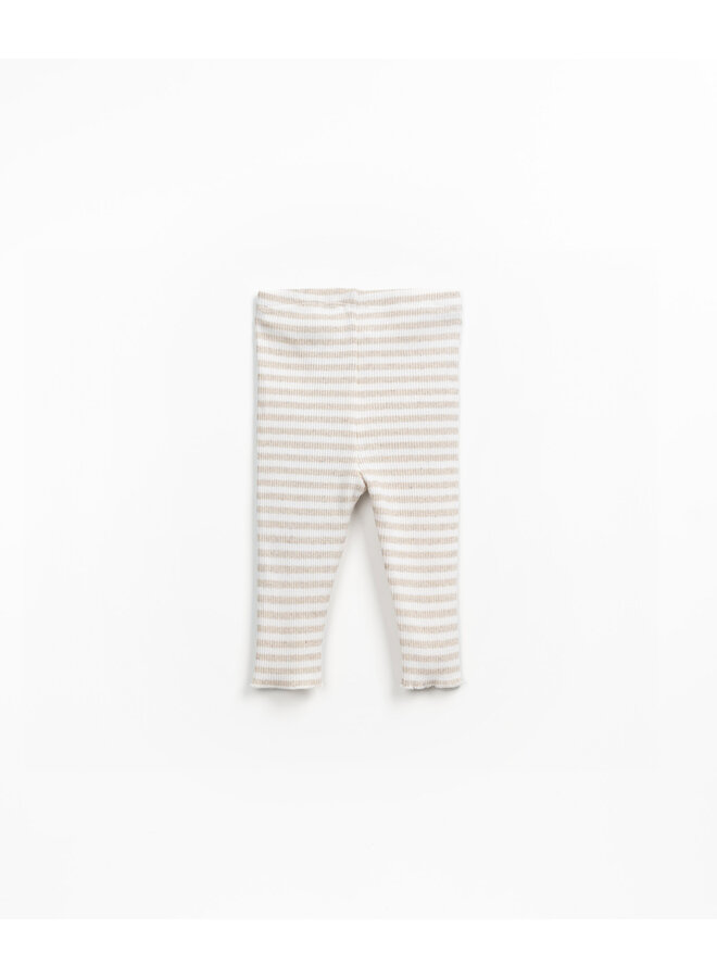 Play Up - MINI - Striped rib leggings PA02 - Grés