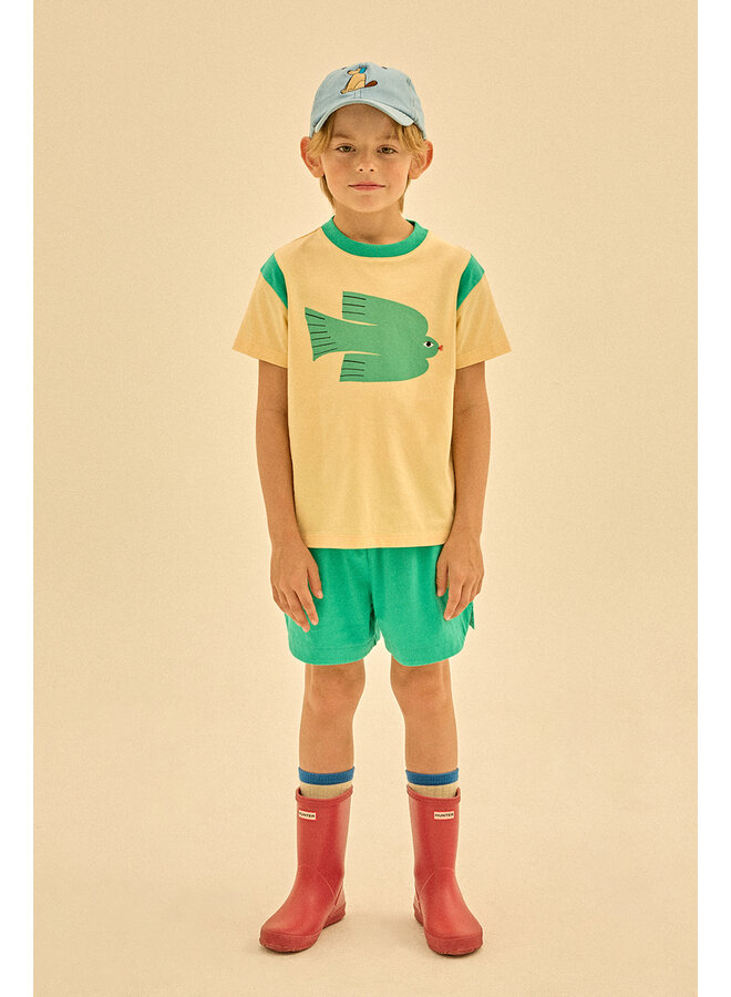 Jelly Mallow - Green bird t-shirt - Butter
