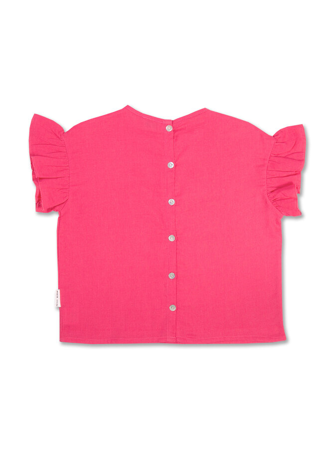 Petit Blush - Loua frill blouse - Party punch