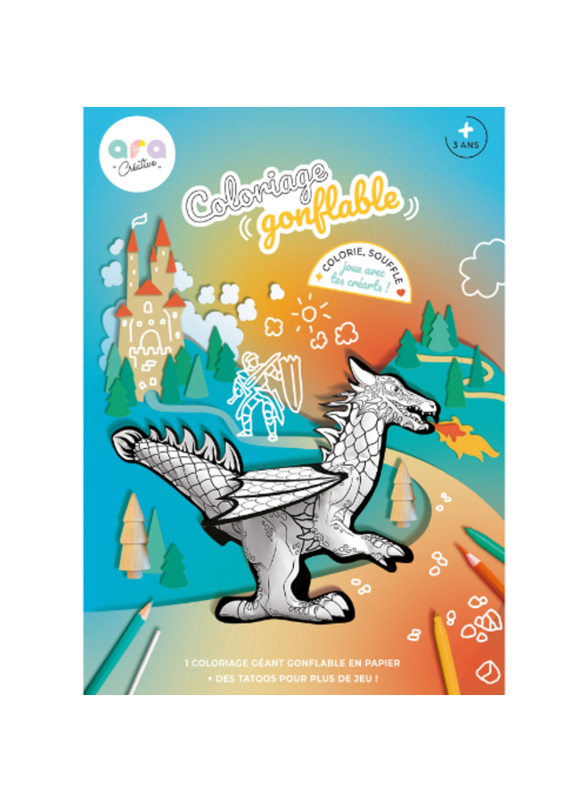 Opblaasbare kleurplaat – Gigantische draak