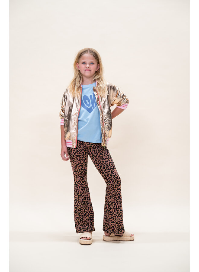 Petit Blush - Bowie flared pants - Wild leopard AOP