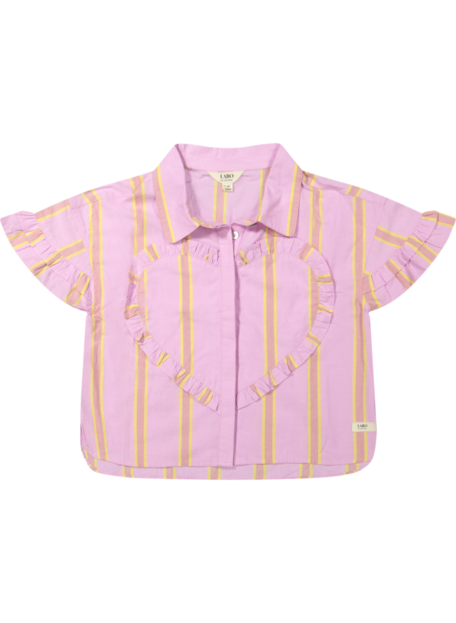 Labo de Colores - Santel blouse shortsleeve - Pink mulberry multi