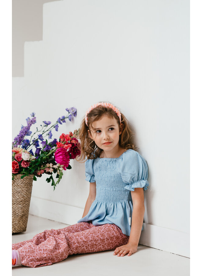 Petit Blush - Bowie flared pants – Lace flower AOP