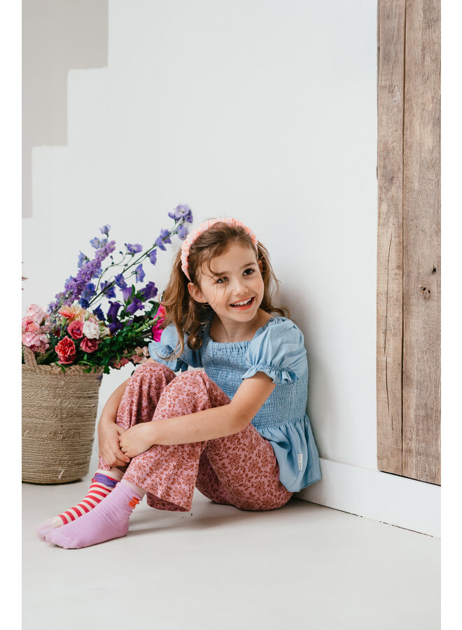 Petit Blush - Bowie flared pants – Lace flower AOP