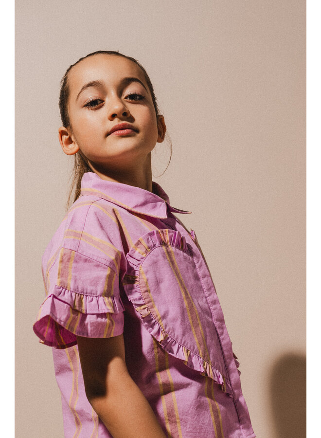 Labo de Colores - Santel blouse shortsleeve - Pink mulberry multi