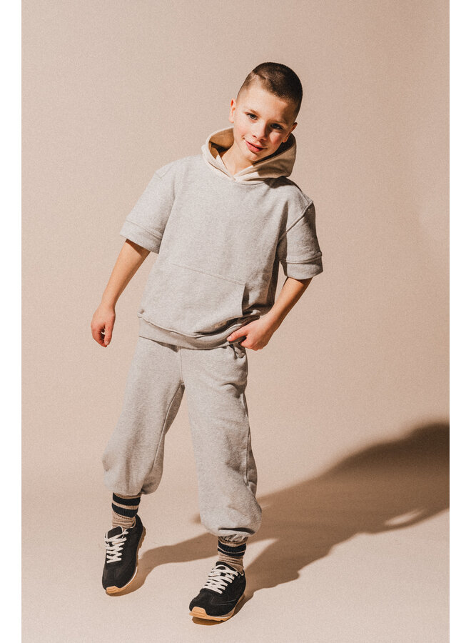 Labo de Colores - Paz sweater shortsleeve - Grey melee light