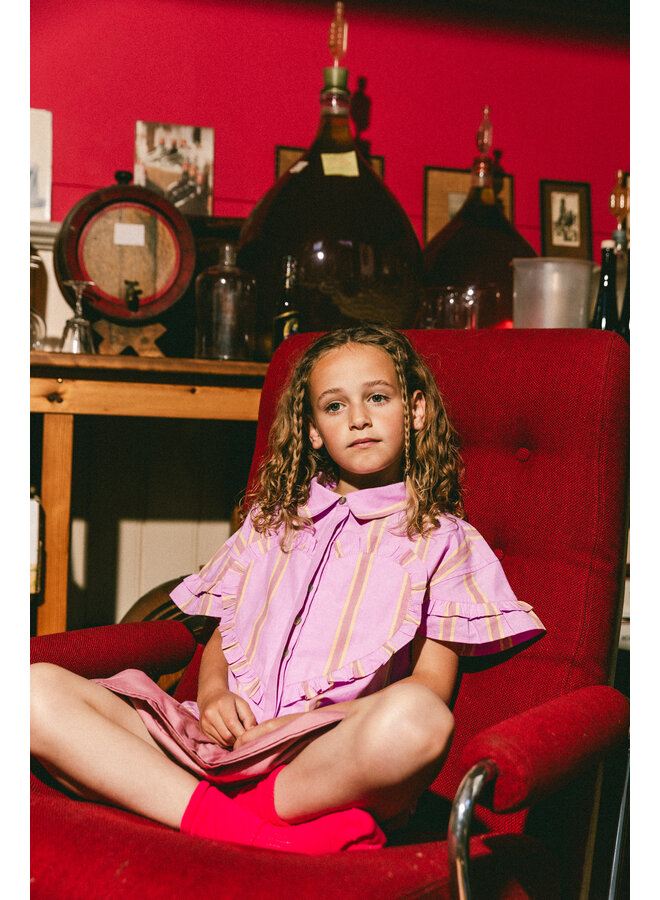 Labo de Colores - Santel blouse shortsleeve - Pink mulberry multi