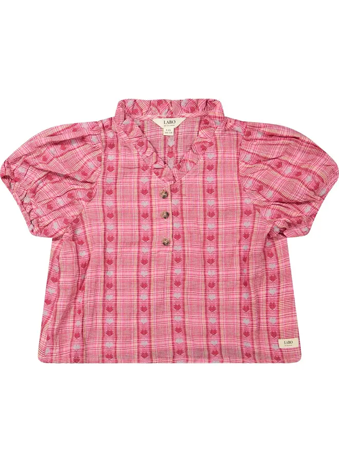 Labo de Colores - Loreen blouse shortsleeve - Red AOP