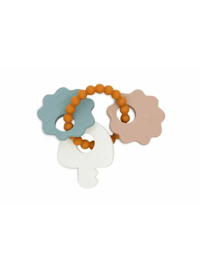 Jollein - Siliconen bijtring sleutelbos – Lovely birds