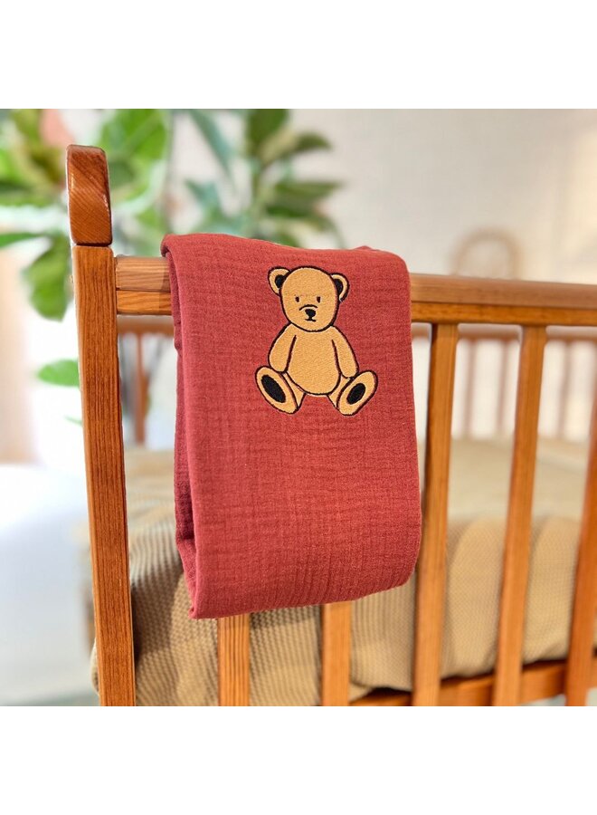 Atelier Pomme - Huge towel – Burgundy boo – Billy bear