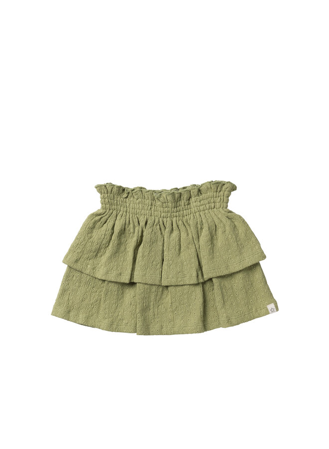 Your Wishes - Broderie ruffle skirt - Sage