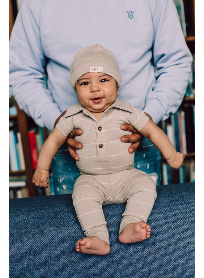 Baje Studio - Yuca hat - Taupe clay stripe