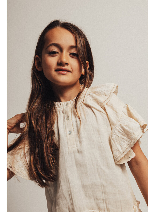Baje Studio - Nova dress - Off-white AOP