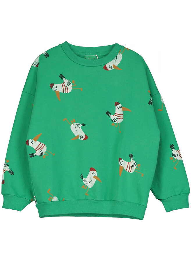 Lötiekids - Sweatshirt seagulls all over - Green