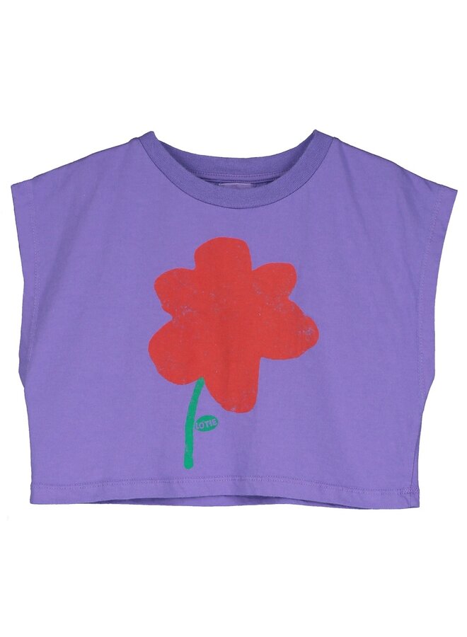 Lötiekids - Short sleeveless shirt big poppy - Violet