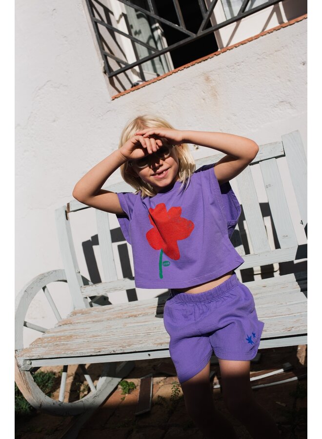 Lötiekids - Short sleeveless shirt big poppy - Violet