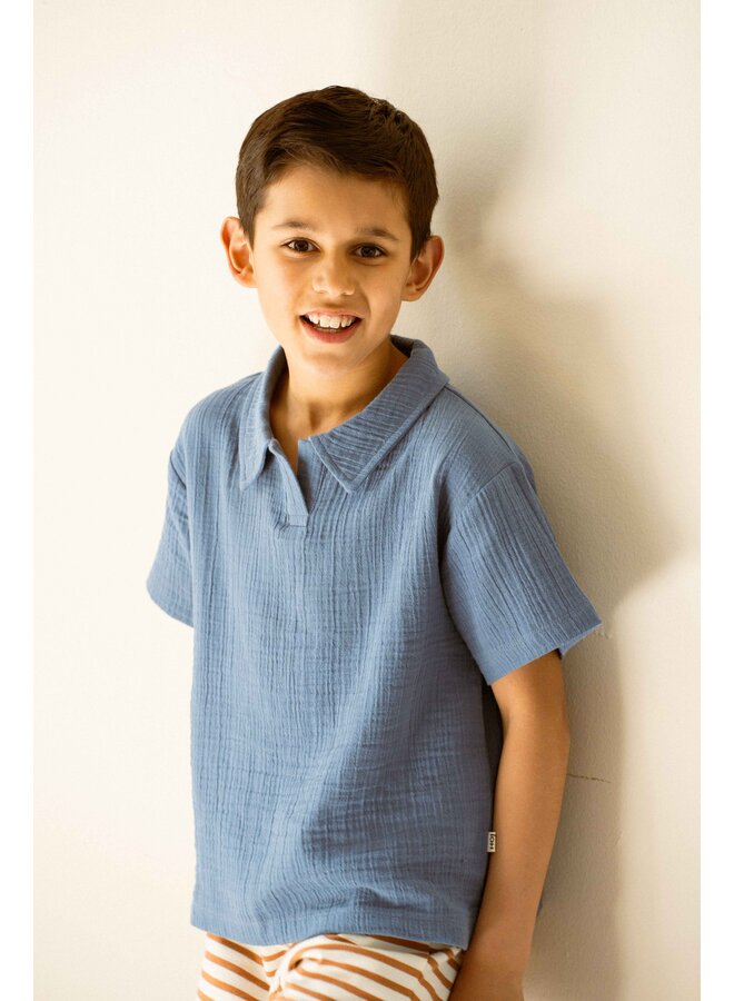 House of Jamie - Oversized polo - Indigo