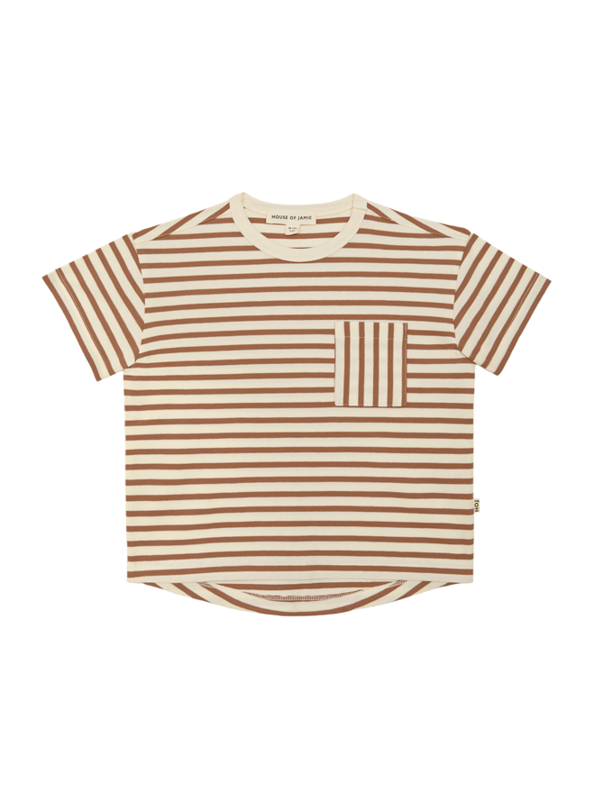 House of Jamie - Oversized pocket tee - Canyon small stripes