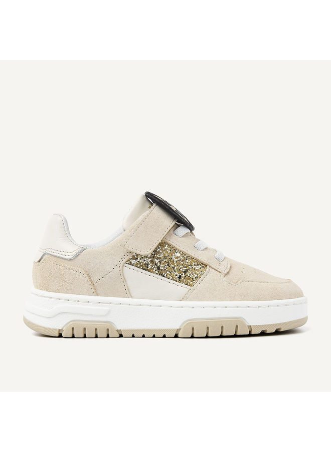 Nubikk - Basket court JR - Beige combi glitter gold