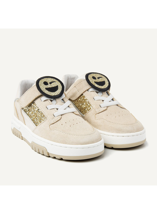 Nubikk - Basket court JR - Beige combi glitter gold