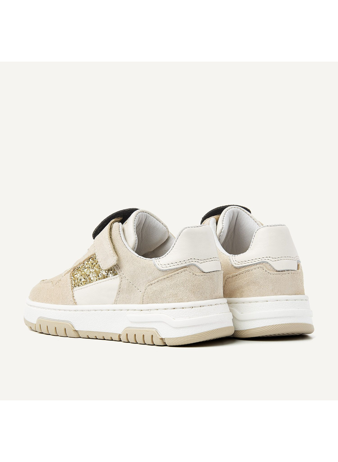 Nubikk - Basket court JR - Beige combi glitter gold