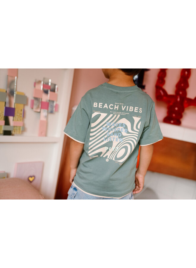 Daily7 - T-shirt double layer - Ocean green