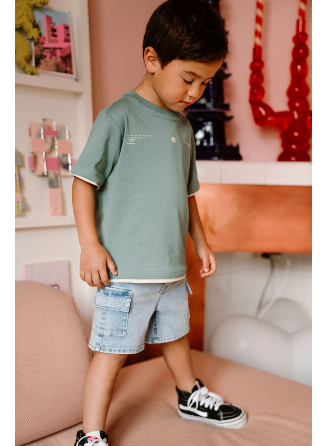 Daily7 - T-shirt double layer - Ocean green