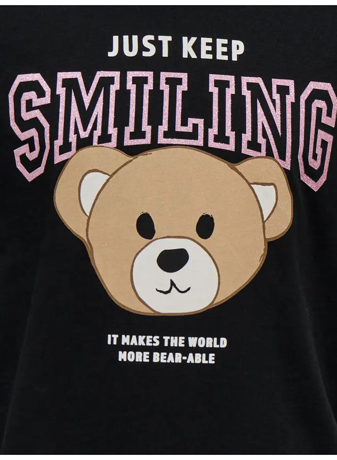 Kids Only - Rosa tee – Black keep smiling