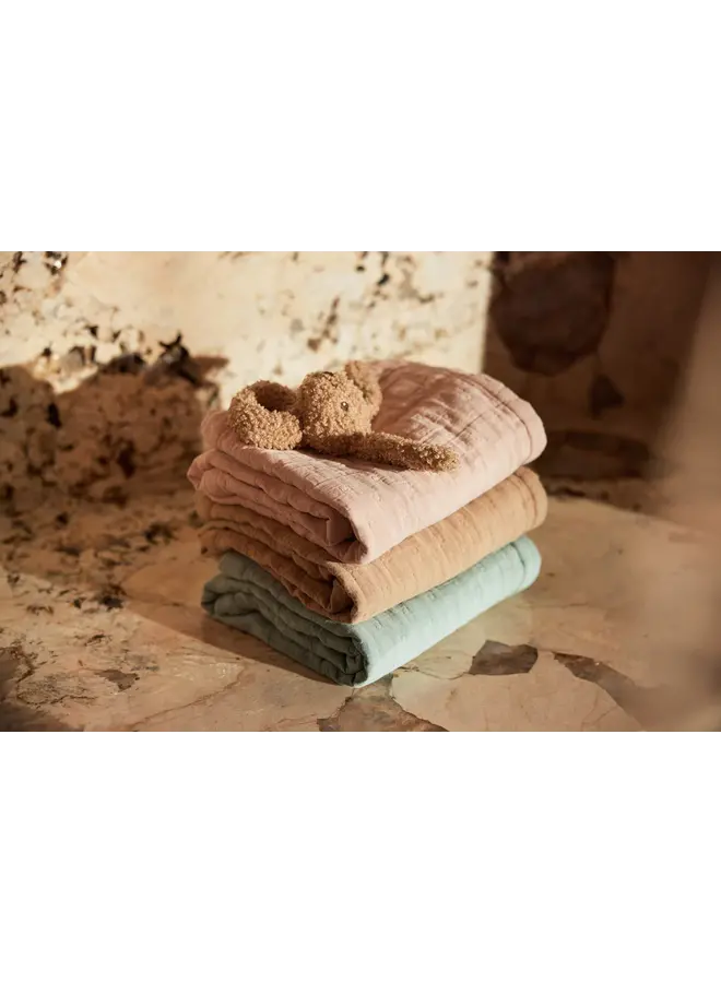 Jollein - Deken hydrofiel 75x100 cm – Jacquard biscuit