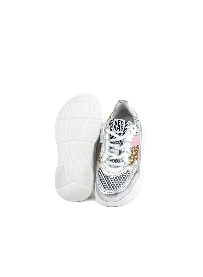 Red Rag - Girls low cut sneaker laces - Silver