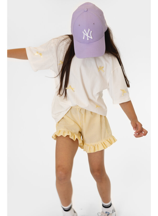 Salty Stitch - Salty strikjes tee – White/yellow