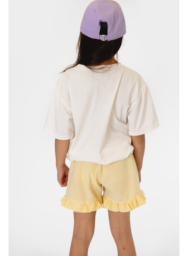 Salty Stitch - Salty strikjes tee – White/yellow