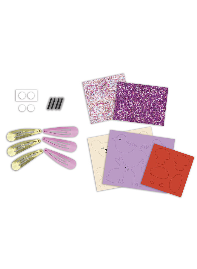 Janod - 9179 Atelier Bijoux - Haarspeldjes glitter bloementuin