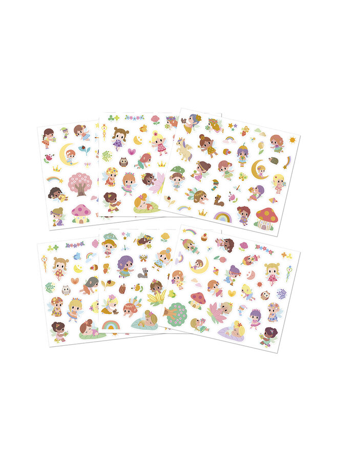 Janod - 9195 Stickervel met 200 stickers - Sprookjes