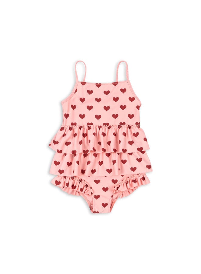 Manuca frill swimsuit – Amour pink