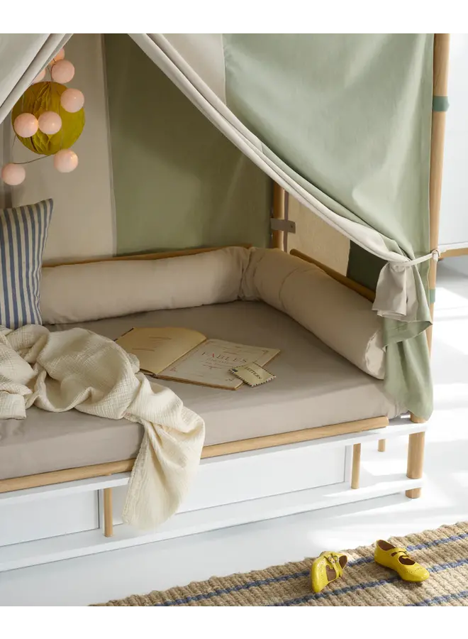 Oliver Furniture - Camp bed canopy Circus, green/undyed