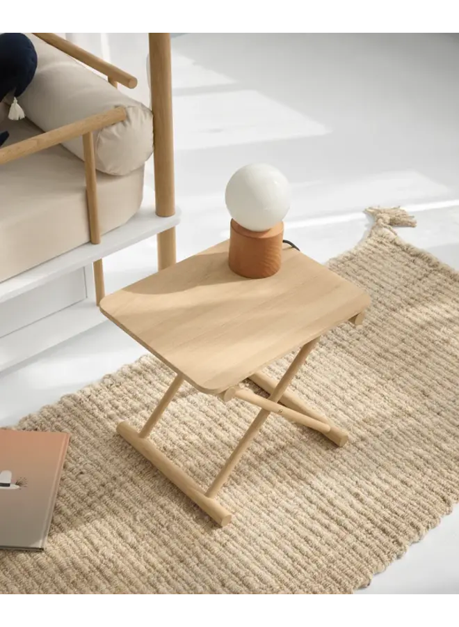 Camp bed table high, oak