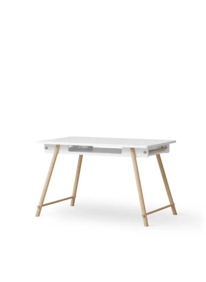 Oliver Furniture - Camp junior desk adjustable, white/oak