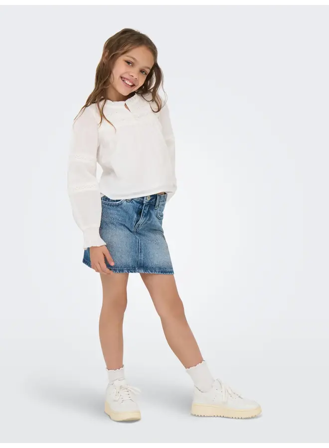 Kids Only - Stella rhinestone short skirt denim – Light blue