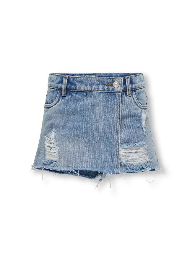 Texas wrap denim skort  - Light blue