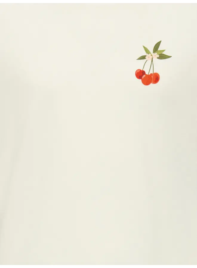 Kids Only - Annbel sun life short tee – Cloud dancer/Cherry